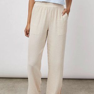 NEW RAILS Leon Cotton Wide Leg Pants Color: Flax Size: Large